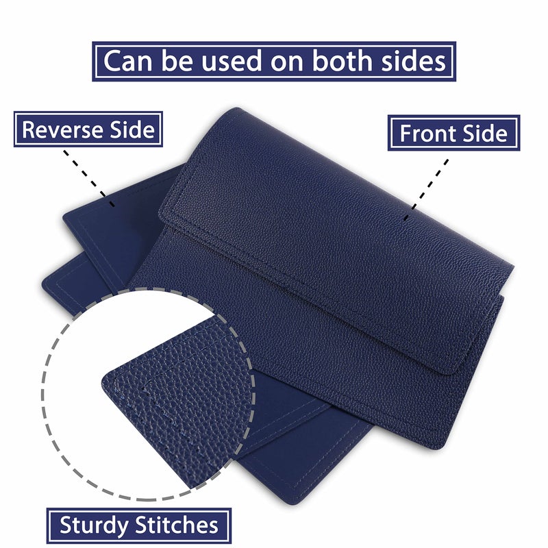 Jovono Faux Leather Placemats, PU Table Mats, Set of 4, Waterproof, Stain Resistant, Heat Resistant, Non-Slip Easy to Clean for Kitchen Dining Table,Conference Table C Blue Rectangle - Image 4